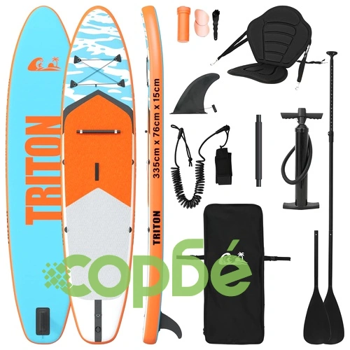 SUP дъска със седалка 2 в 1 TRITON, PVC, 335 x 76 x 15 см, Синя ➤ топ цена ➤ sorbe.bg