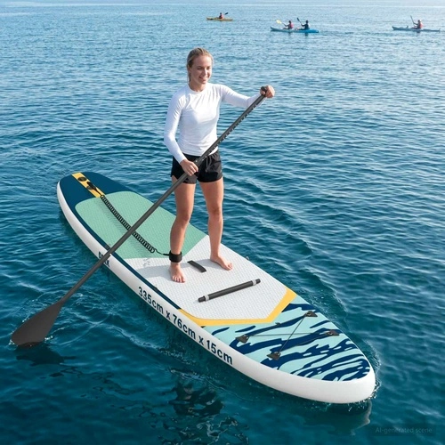 SUP дъска с място 2 в 1 APEX 335 x 76 x 15 см, PVC, тъмносиня ➤ топ цена ➤ sorbe.bg