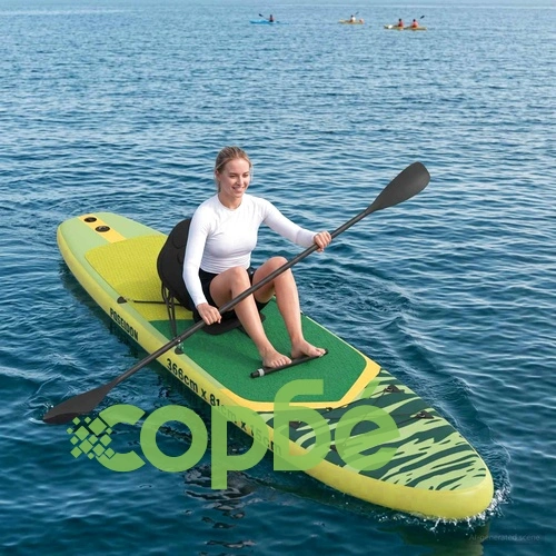 SUP дъска сięsedalka 2 в 1 Poseidon от PVC 366 x 81 x 15 см, Зелена ➤ топ цена ➤ sorbe.bg