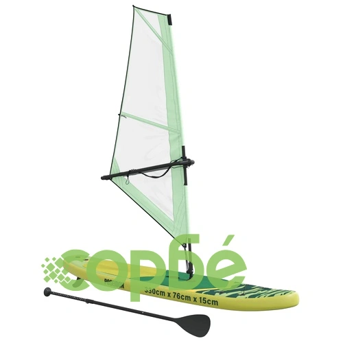 Надуваем SUP борд с платно POSEIDON, PVC, 330 x 76 x 15 см, Зелен ➤ топ цена ➤ sorbe.bg