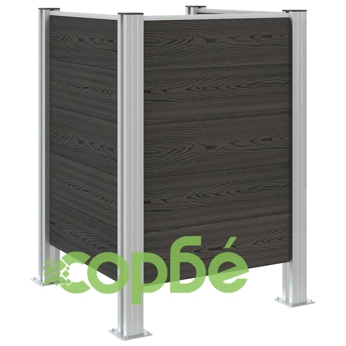 Оградка за кошче за боклук Сиво 85 x 85 x 115 см от Алуминий и WPC ➤ топ цена ➤ sorbe.bg