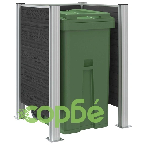 Оградка за кошче за боклук Сиво 85 x 85 x 115 см от Алуминий и WPC ➤ топ цена ➤ sorbe.bg
