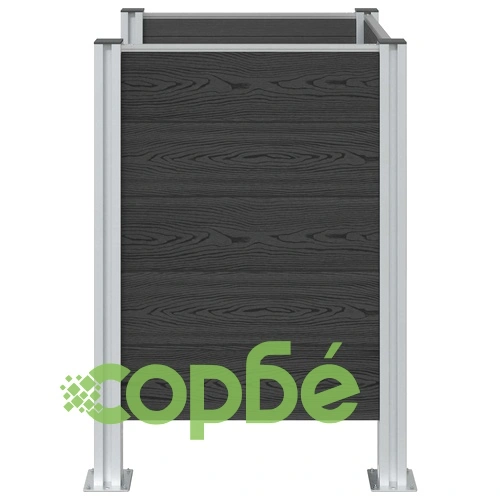 Оградка за кошче за боклук Сиво 85 x 85 x 115 см от Алуминий и WPC ➤ топ цена ➤ sorbe.bg