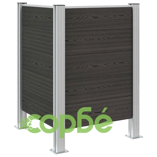 Оградка за кошче за боклук Сиво 85 x 85 x 115 см Алуминий и WPC ➤ топ цена ➤ sorbe.bg