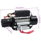 Електрическа лебедка 12V, 5909 кг, въже 26 м, ПВЦ калъф, Черна
