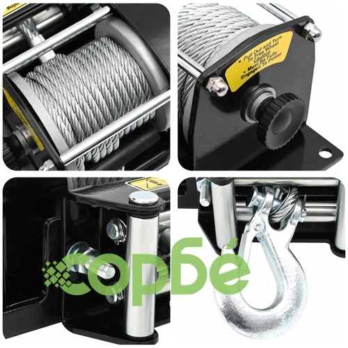 Електрическа лебедка ПВЦ, 1360 кг, 12V, Черна ➤ топ цена ➤ sorbe.bg