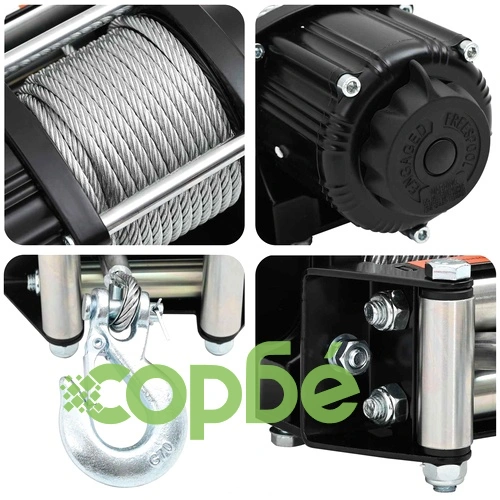 Електрическа лебедка ПВЦ, Черна, 12V, 4500 lbs, Кабел 15 м ➤ топ цена ➤ sorbe.bg