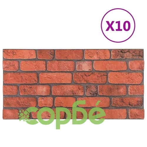 Стенни панели с тухлен десен 10 бр. 100 x 50 см Теракота EPS пяна ➤ топ цена ➤ sorbe.bg