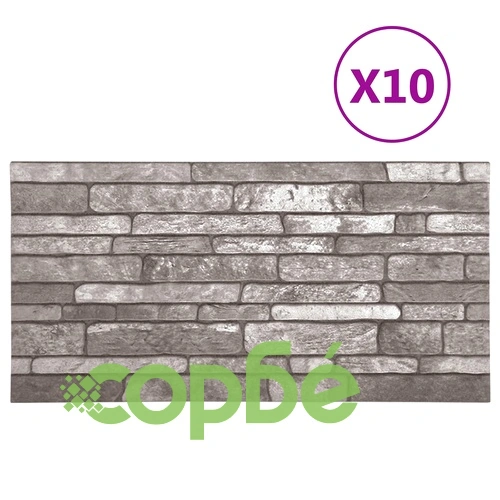 Стенни панели с тухлен десен 10 бр. 100 x 50 см Тъмносиво EPS пяна ➤ топ цена ➤ sorbe.bg