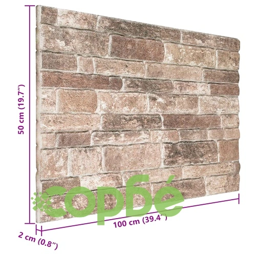 Стенни панели с тухлен десен 10 броя, 100 x 50 cm, EPS пяна, Многоцветни ➤ топ цена ➤ sorbe.bg