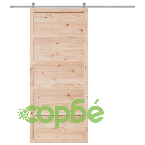 Врата за плевня 100 x 2,5 x 208 см, масивна борова дървесина ➤ топ цена ➤ sorbe.bg