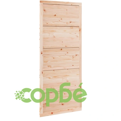 Врата за плевня 100 x 2,5 x 208 см, масивна борова дървесина ➤ топ цена ➤ sorbe.bg