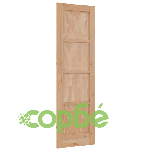 Вътрешна плъзгаща врата 61 x 198,5 см от шперплат и борово дърво, Натурален цвят ➤ топ цена ➤ sorbe.bg