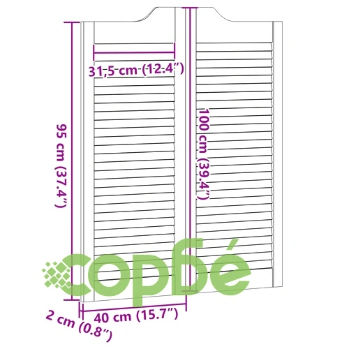 Люлеещи врати от масивна борова дървесина 100 x 40 см, Бяло ➤ топ цена ➤ sorbe.bg