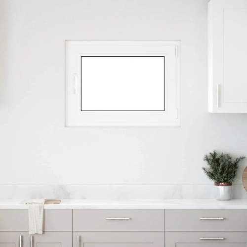 Прозорец за мазе с наклон и завъртане RISOR, PVC и стъкло, 80 x 70 cm, бял ➤ топ цена ➤ sorbe.bg
