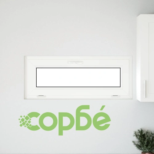 Прозорец за мазе RISOR 110 x 40 см, PVC и стъкло, Бял ➤ топ цена ➤ sorbe.bg