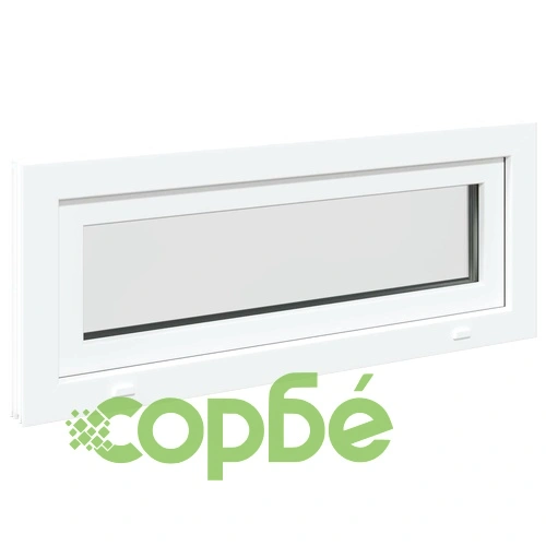 Прозорец за мазе RISOR 110 x 40 см, PVC и стъкло, Бял ➤ топ цена ➤ sorbe.bg
