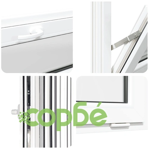 Прозорец за мазе RISOR 110 x 40 см, PVC и стъкло, Бял ➤ топ цена ➤ sorbe.bg