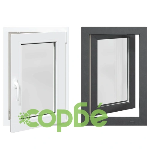 Прозорец за мазе RISOR 50 x 75 cm, PVC и стъкло, антрацит ➤ топ цена ➤ sorbe.bg