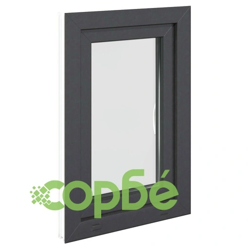 Прозорец за мазе RISOR 50 x 75 cm, PVC и стъкло, антрацит ➤ топ цена ➤ sorbe.bg