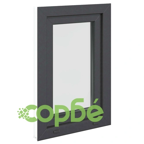 Прозорец за мазе RISOR 50 x 75 cm - PVC и стъкло, антрацит ➤ топ цена ➤ sorbe.bg