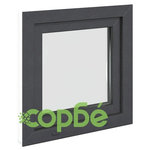 Прозорец за мазе RISOR 60 x 60 cm - PVC и стъкло, антрацит ➤ топ цена ➤ sorbe.bg