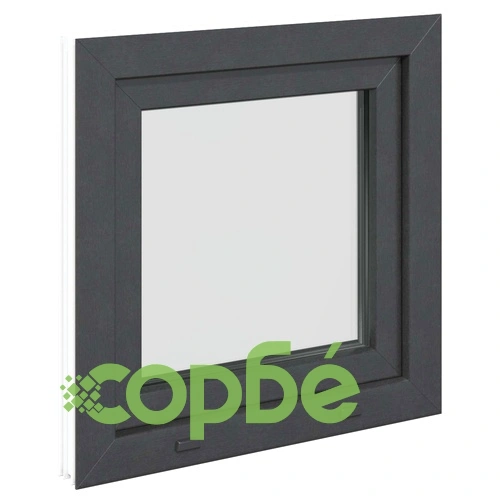 Прозорец за мазе RISOR 60 x 60 cm - PVC и стъкло, антрацит ➤ топ цена ➤ sorbe.bg