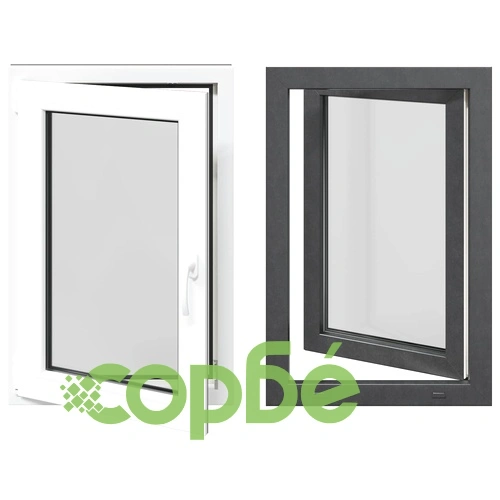 Прозорец за мазе RISOR 60 x 80 cm, PVC и стъкло, антрацит ➤ топ цена ➤ sorbe.bg
