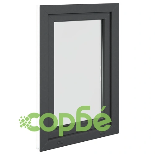 Прозорец за мазе RISOR 60 x 80 cm, PVC и стъкло, антрацит ➤ топ цена ➤ sorbe.bg
