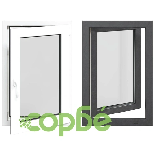 Прозорец за мазе RISOR 60 x 90 cm, PVC и стъкло, антрацит ➤ топ цена ➤ sorbe.bg