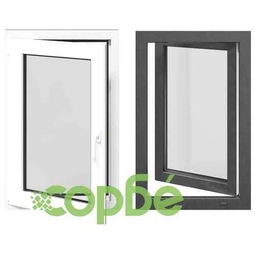 Прозорец за мазе RISOR 60 x 90 cm, PVC и стъкло, антрацит ➤ топ цена ➤ sorbe.bg