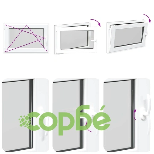 Прозорец за мазе RISOR 90 x 50 cm - PVC и стъкло, антрацит ➤ топ цена ➤ sorbe.bg