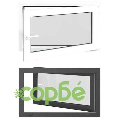Прозорец за мазе RISOR 100 x 70 cm, PVC и стъкло, антрацит ➤ топ цена ➤ sorbe.bg