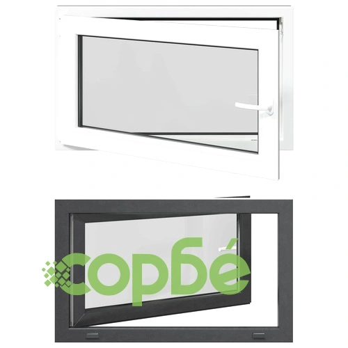 Прозорец за мазе RISOR 100 x 70 cm, PVC и стъкло, антрацит ➤ топ цена ➤ sorbe.bg