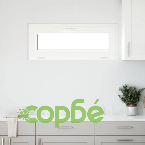 Прозорец за мазе RISOR 110 x 40 см, PVC и стъкло, Антрацит ➤ топ цена ➤ sorbe.bg