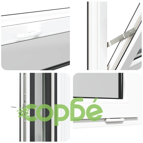 Прозорец за мазе RISOR 110 x 40 см, PVC и стъкло, Антрацит ➤ топ цена ➤ sorbe.bg