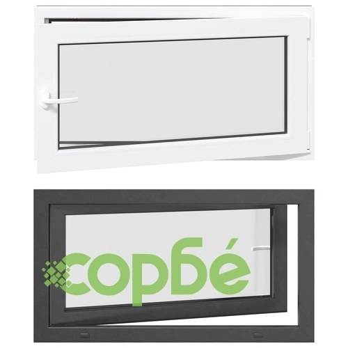 Прозорец за мазе RISOR 110 x 50 cm - PVC и стъкло, антрацит ➤ топ цена ➤ sorbe.bg