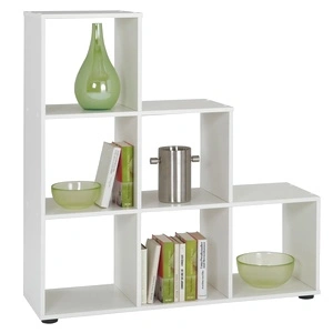 FMD Преграда за стая с 6 отделения от ПДЧ с меламиново покритие, бяла, 104,3 x 33 x 106,5 см