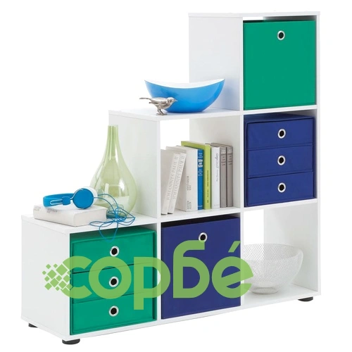 FMD Преграда за стая с 6 отделения от ПДЧ с меламиново покритие, бяла, 104,3 x 33 x 106,5 см ➤ топ цена ➤ sorbe.bg