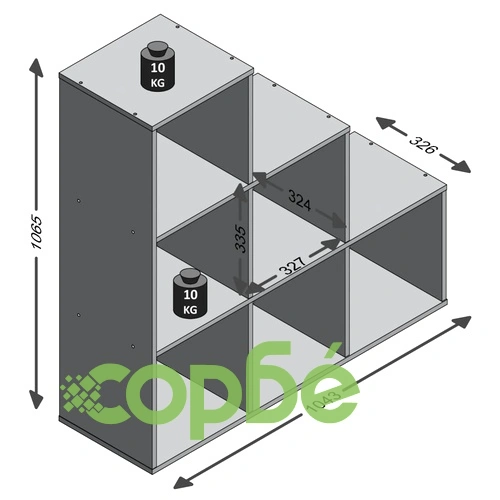 FMD Преграда за стая с 6 отделения от ПДЧ с меламиново покритие, бяла, 104,3 x 33 x 106,5 см ➤ топ цена ➤ sorbe.bg