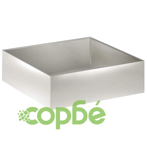 Градинска саксия, 2 броя, стомана, сребристо, 80 x 80 x 30 см ➤ топ цена ➤ sorbe.bg
