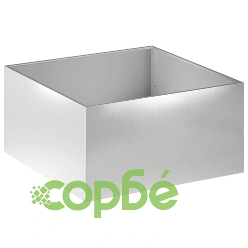 Градинска саксия Сребристо 100 x 100 x 40 см, Неръждаема стомана ➤ топ цена ➤ sorbe.bg