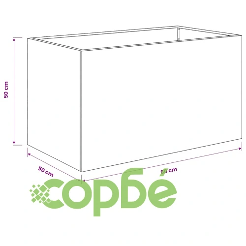 Градинска саксия Сребристо 80 x 50 x 50 см от Неръждаема стомана ➤ топ цена ➤ sorbe.bg