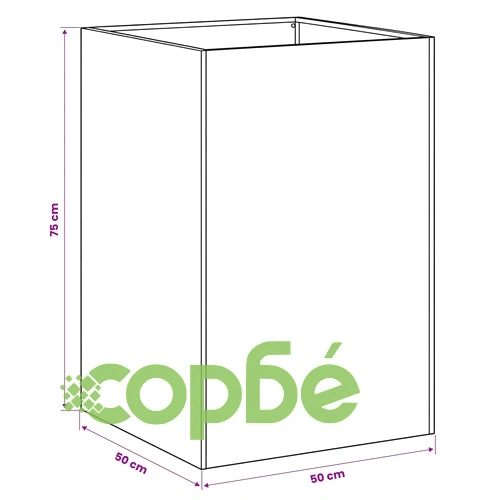 Градинска саксия 2 бр., стомана, Сребристо, 50 x 50 x 75 см ➤ топ цена ➤ sorbe.bg