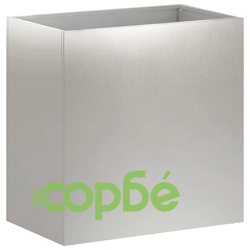 Градинска саксия 2 бр., стомана, Сребристо, 50 x 30 x 50 см ➤ топ цена ➤ sorbe.bg