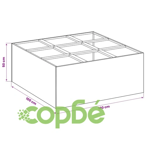 Градинска саксия от неръждаема стомана 100 x 100 x 50 см, Сребристо ➤ топ цена ➤ sorbe.bg