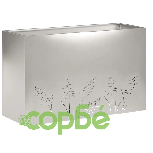 Градинска саксия Сребристо 80 x 30 x 49 см от Неръждаема Стомана ➤ топ цена ➤ sorbe.bg