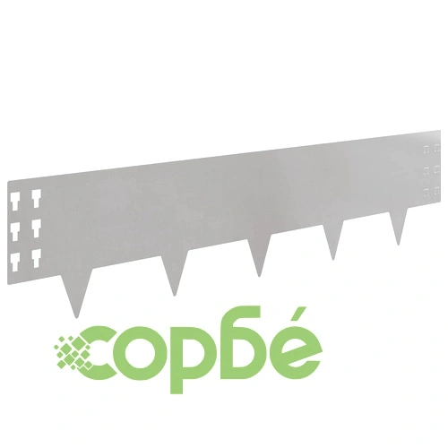 Ограда за трева 10 бр. 100 x 25 см, Стомана, Сребриста ➤ топ цена ➤ sorbe.bg