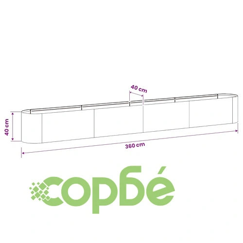 Повдигната леха за градина от неръждаема стомана 360 x 40 x 40 см ➤ топ цена ➤ sorbe.bg