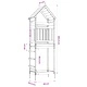 Кула за игра на открито от масивно импрегнирано борово дърво, 53 x 85 x 264 см